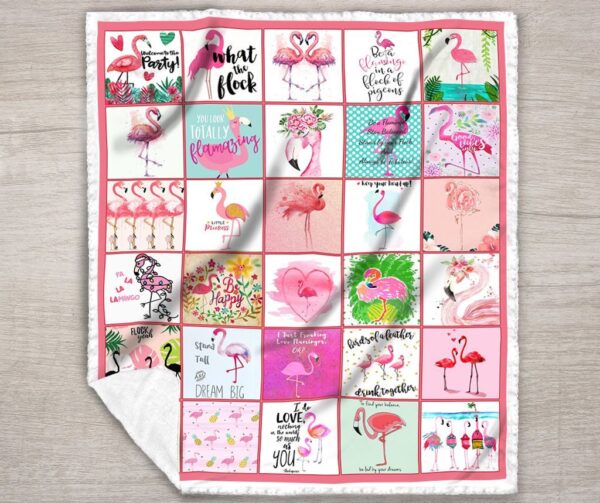 Flamingo Fleece Blanket Sherpa Blanket