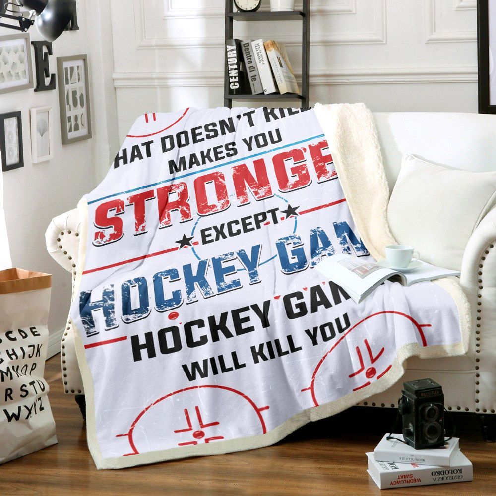 Hockey Game Fleece Blanket Sherpa Blanket The Daisy Shop