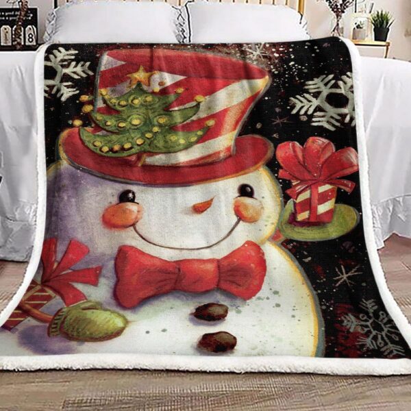 Snowman Fleece Blanket Sherpa Blanket