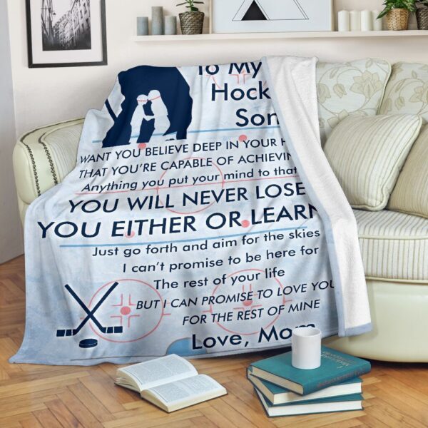 To My Hockey Son Fleece Blanket Sherpa Blanket