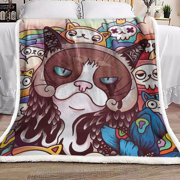 Cat Doodle Fleece Blanket Sherpa Blanket