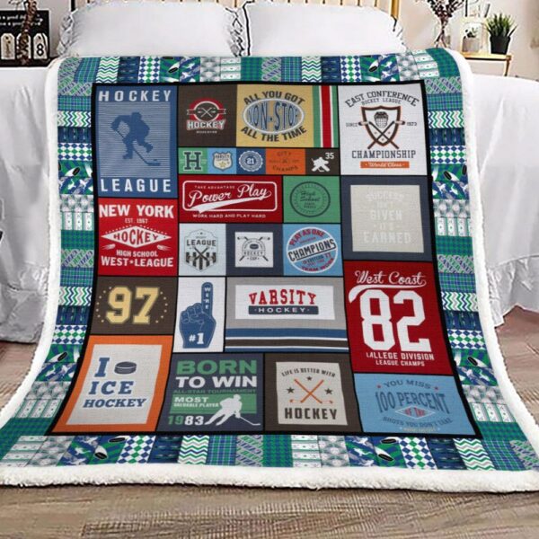 Hockey Fleece Blanket Sherpa Blanket