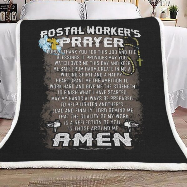 Postal Workers Prayer Fleece Blanket Sherpa Blanket