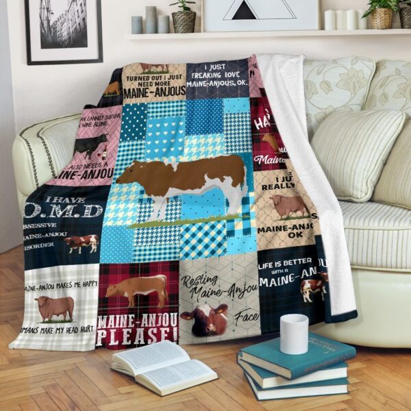Maine Anjou Cattle Fleece Blanket Sherpa Blanket