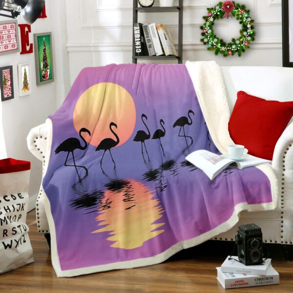 Flamingo Fleece Blanket Sherpa Blanket