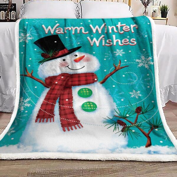 Snowman Fleece Blanket Sherpa Blanket