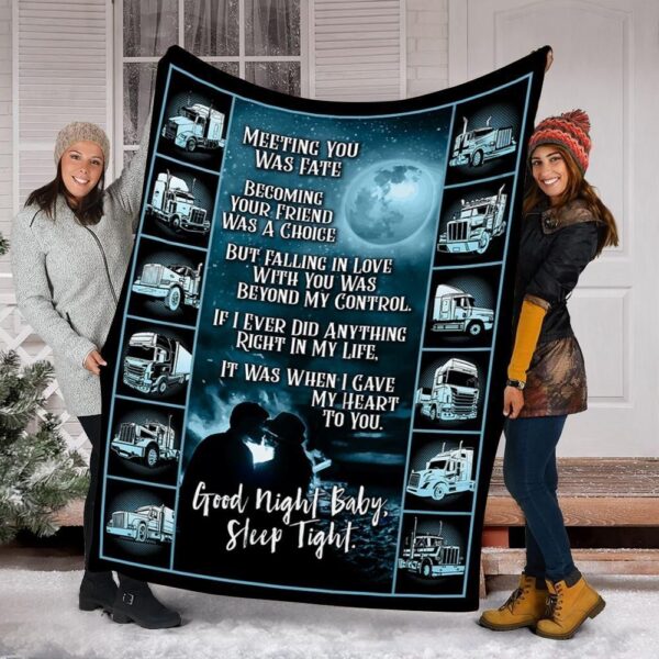 Gift For Trucker Fleece Blanket Sherpa Blanket