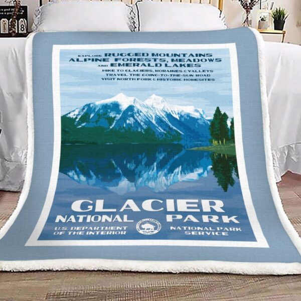 Glacier National Park Fleece Blanket Sherpa Blanket
