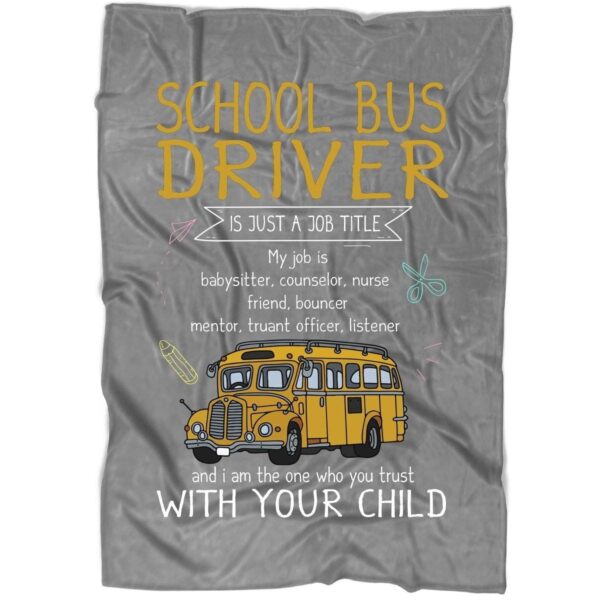 School Bus Driver Fleece Blanket Sherpa Blanket