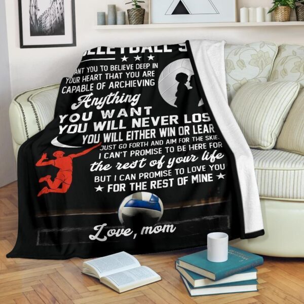 To My Volleyball Son Gift From Mom Fleece Blanket Sherpa Blanket
