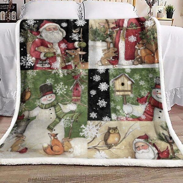 Santa Christmas Fleece Blanket Sherpa Blanket