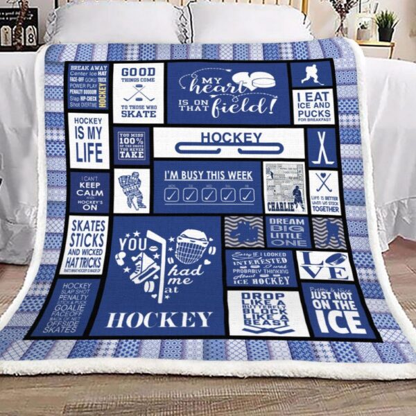 Hockey Fleece Blanket Sherpa Blanket