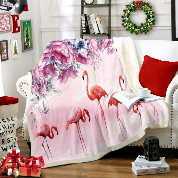 Flamingo Fleece Blanket Sherpa Blanket