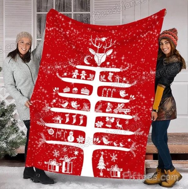 Christmas Trees Holly Jolly Season Fleece Blanket Sherpa Blanket
