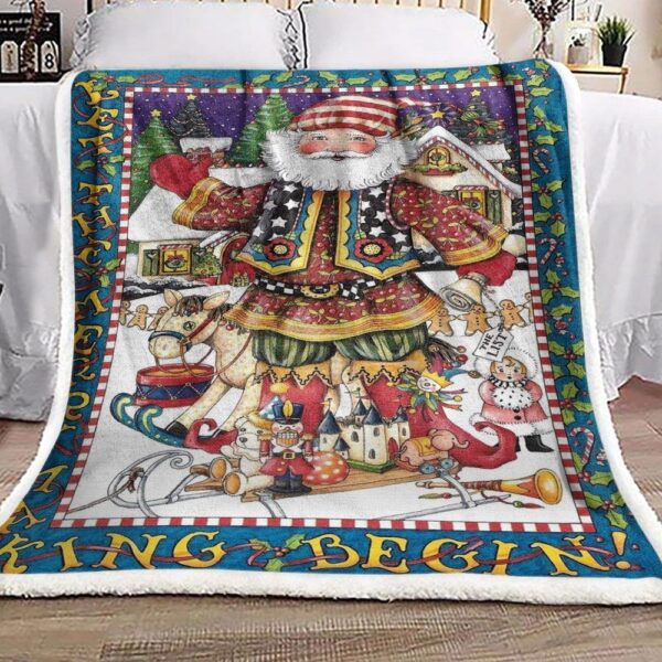 Santa Claus Fleece Blanket Sherpa Blanket