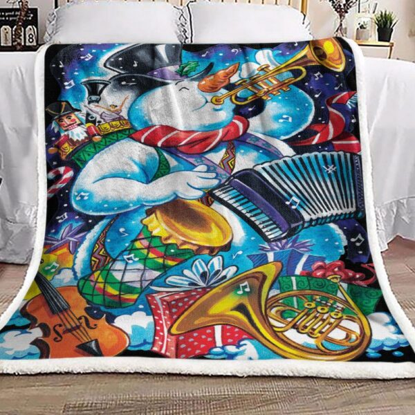 Snowman Fleece Blanket Sherpa Blanket