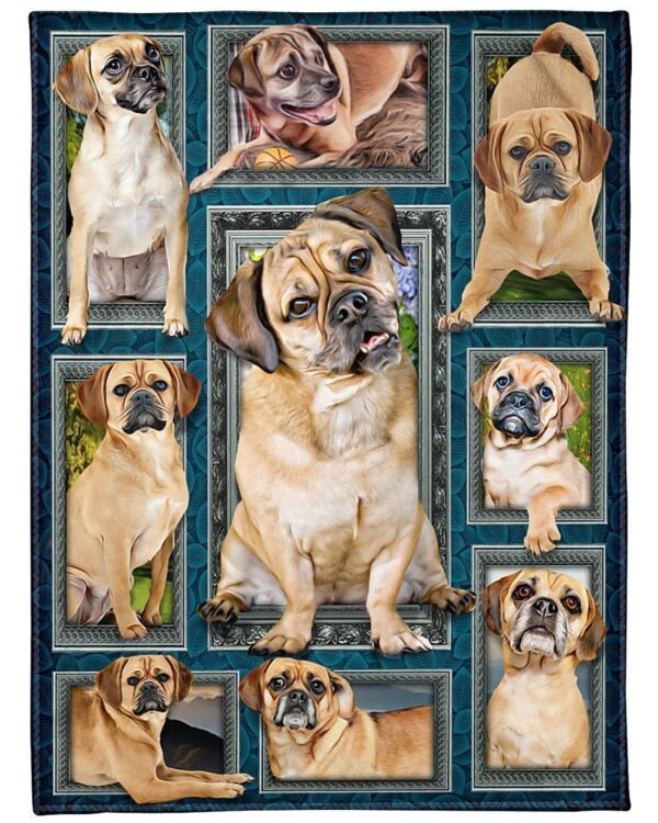Puggle Window Fleece Blanket Sherpa Blanket