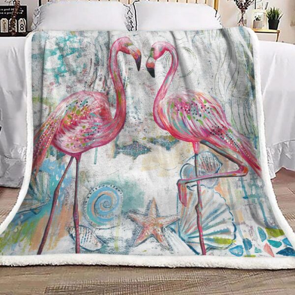 Flamingo Fleece Blanket Sherpa Blanket