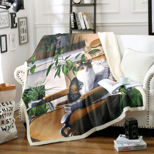 Cat Fleece Blanket Sherpa Blanket