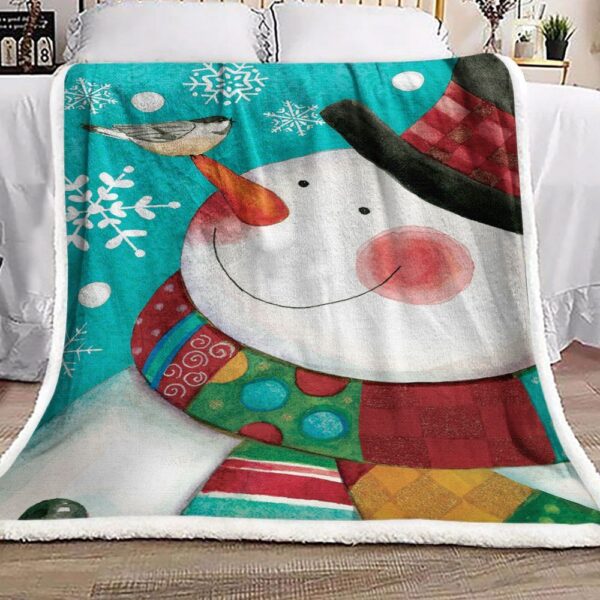Snowman Fleece Blanket Sherpa Blanket
