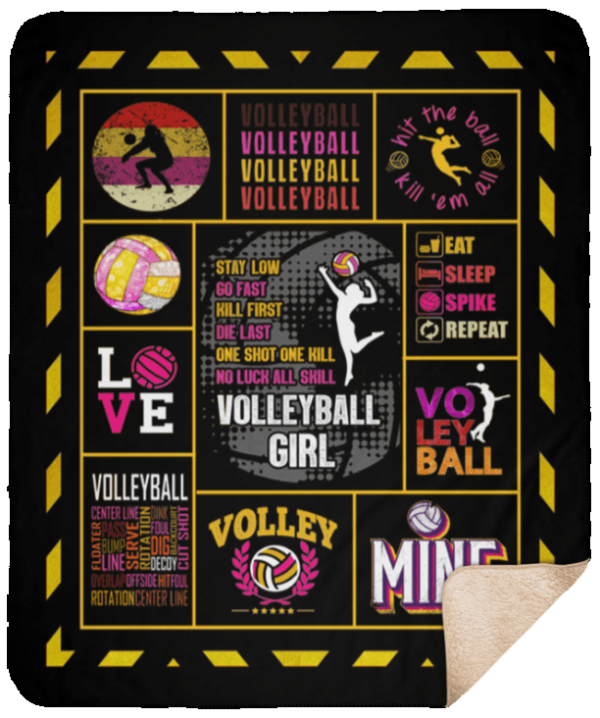 Volleyball Fleece Blanket Sherpa Blanket