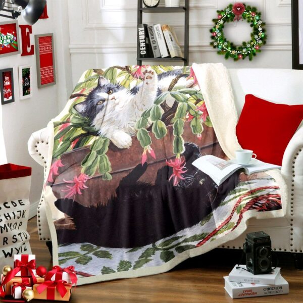 Cat Fleece Blanket Sherpa Blanket