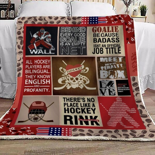 Ice Hockey Fleece Blanket Sherpa Blanket