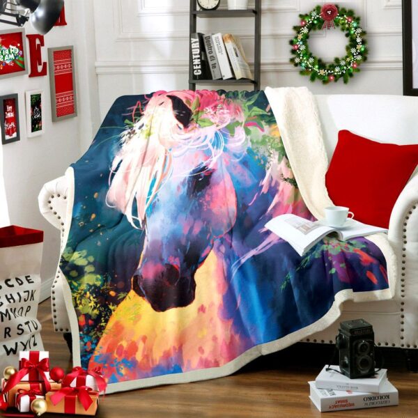 Horse Fleece Blanket Sherpa Blanket