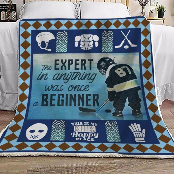 Ice Hockey Fleece Blanket Sherpa Blanket