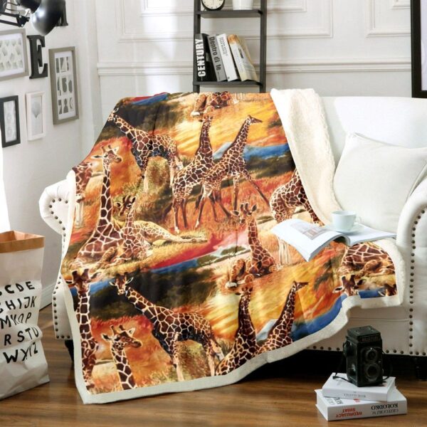 Giraffe Fleece Blanket Sherpa Blanket