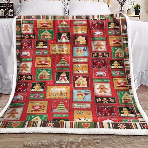 Candy Heart Snowman Christmas Fleece Blanket Sherpa Blanket
