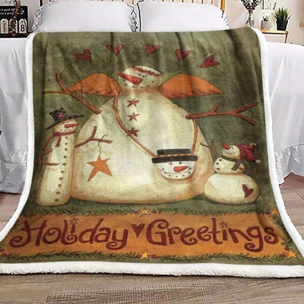 Snowman Fleece Blanket Sherpa Blanket