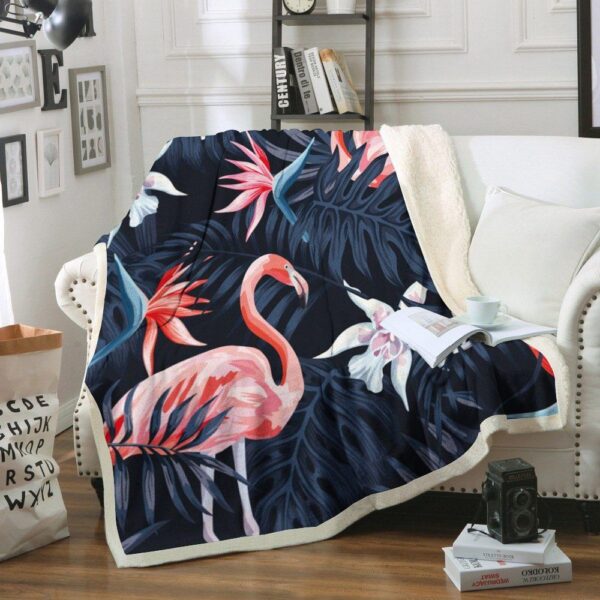 Flamingo Fleece Blanket Sherpa Blanket