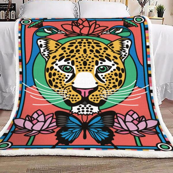 Panther Butterfly Fleece Blanket Sherpa Blanket