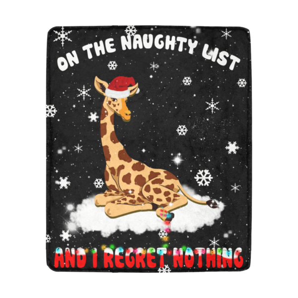 Giraffe Lvoe On The Naughty List Fleece Blanket Sherpa Blanket