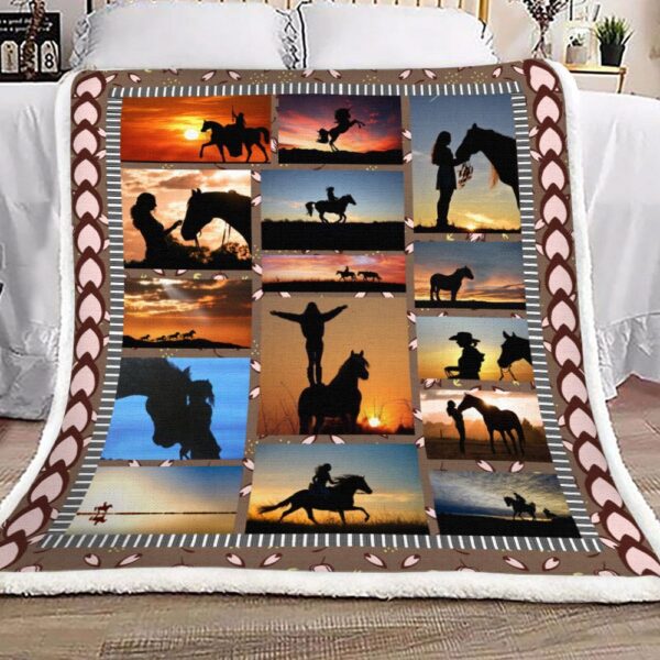 Horse Fleece Blanket Sherpa Blanket