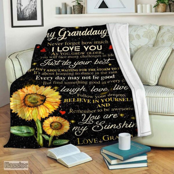 Sunflower To My Daughter Fleece Blanket Sherpa Blanket
