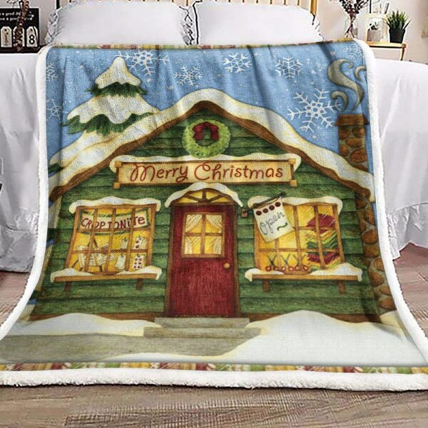 Snow House Christmas Fleece Blanket Sherpa Blanket