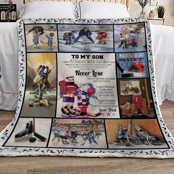 Ice Hockey Fleece Blanket Sherpa Blanket