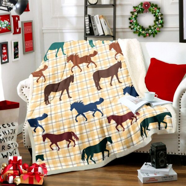 Life Is A Rodeo Horse Fleece Blanket Sherpa Blanket