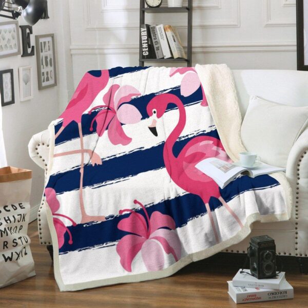 Flamingo Fleece Blanket Sherpa Blanket