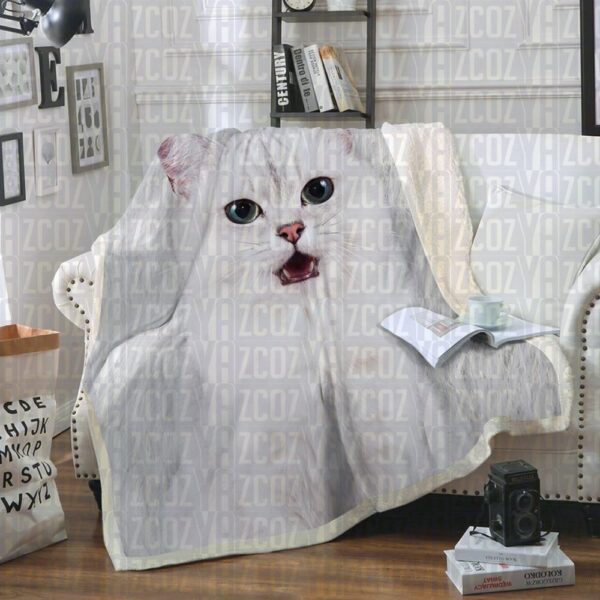 Burmilla Cat Fleece Blanket Sherpa Blanket