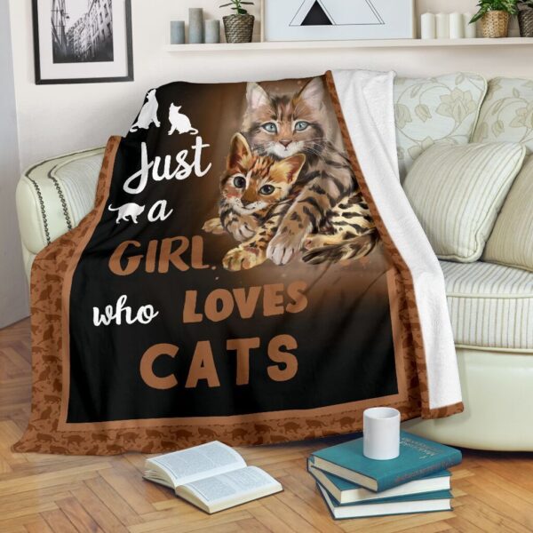 Just A Girl Who Loves Cats Fleece Blanket Sherpa Blanket