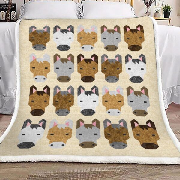 Horse Fleece Blanket Sherpa Blanket