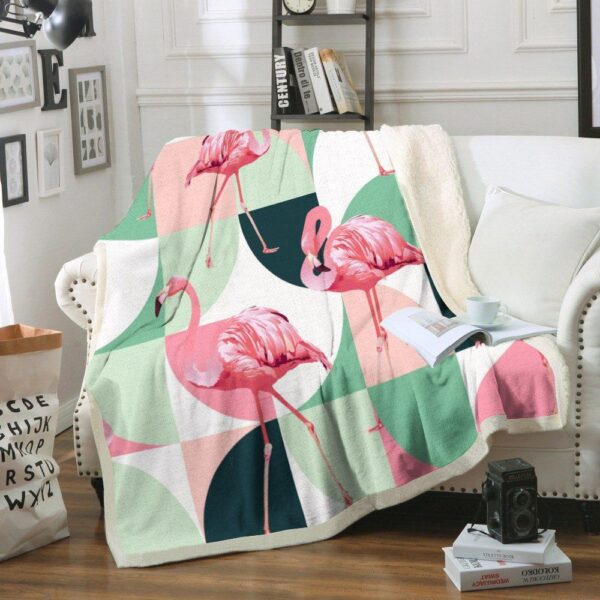 Flamingo Fleece Blanket Sherpa Blanket