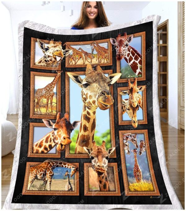 Cute Giraffes Fleece Blanket Sherpa Blanket