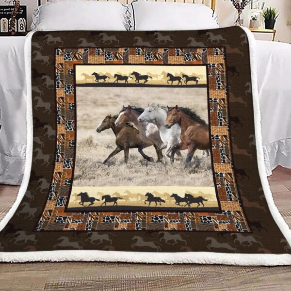 Horse Fleece Blanket Sherpa Blanket