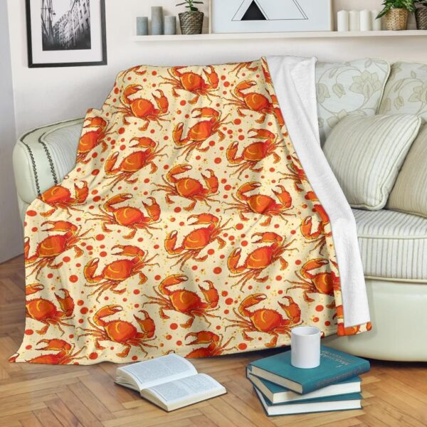 Crab Pattern Fleece Blanket Sherpa Blanket