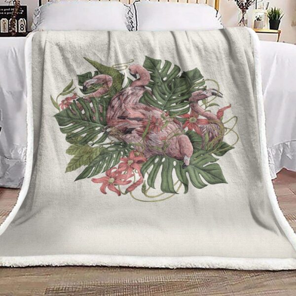 Flamingo Fleece Blanket Sherpa Blanket