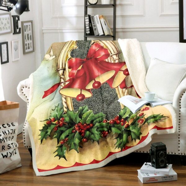 Christmas Bells Fleece Blanket Sherpa Blanket